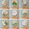 Çin Vintage Yuvarlak El Fan Retro Düğün Hediye Fan Klasik Dans Hayranları Çiçek Baskı Çin Hayranları Dans Prop Toptan VT1048