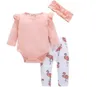 Kinderkleding Meisjes Designer Boutique Suits Baby Kerst Hollowen Outfits Mode Rompertjes Broek Hoeden Hoofdband Kleding Sets 56 Stijl B5216