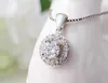 Ожерелье для модного дизайнера Big Circle CZ Diamond Pendant Collece с цепочкой коробок для женщин Белый циркон драгоценности для свадебной вечеринки3965664