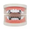 hiphop slät grillz real guldpläterad tandgrillar vampyr tiger tänder rappare kropp smycken fyra färger gyllene silver rosguld 5005739