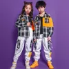 Jazz Dance Costumes Children Hip Hop Dance Street Clothing Kids Plaid shirt Jogger Pants Boys Stage Performance Wear Suits8880757