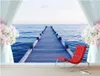 Carta da parati 3D foto personalizzata 3d murales carta da parati Moderna porta molo ponte di legno ponte lungo pittura decorativa divano sfondo muro