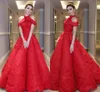 Red árabe Dubai Prom Vestidos Long High Collar Lace Appliques Boaded Formal Nights Vestidos Celebridades Cóctel Vestido
