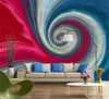 カスタム写真3Dの壁紙は理想的な現代のヴァンゴッグ抽象的なスパイラルボディブルーピンクの背景の壁絵画の壁紙を満たします