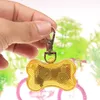 Pet dog LED luminous pendant label anti-lost creative light collar pendant dog bone shape pet supplies 7 colors