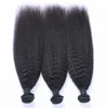 Cheveux humains malaisiens Kinky Straight Bundles Offres 3Pcs Italien Grossier Yaki Vierge Remy Cheveux Humains Tisse Extensions Tangle Free 10-30 "