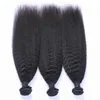 Malaysiska mänskliga hår kinkiga raka buntar erbjudanden 3pcs Italian Coarse Yaki Virgin Remy Human Hair Weaves Extensions Tangle Gratis 10-30 "