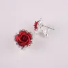 Hot Selling Romantic Love Rose Stud Earrings Womens Diamond Red Blue Rose Oorbellen Valentijnsdag Sieraden Geschenken