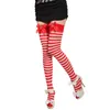 Dames Lolita Christmas Ultrathin Fluwelen 20 Denier Strawberry Bow Gestreepte lange kousen Dames Sheer Vintage Kousen voor Cheerleaders