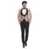 Bonito One Button Groomsmen xaile lapela noivo smoking Homens ternos de casamento / Prom / Jantar melhor homem Blazer (Jacket + Calças + Tie + Vest) W61