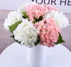 DHL libero Seta artificiale Ortensia Grande fiore 7.5 "Bouquet di fiori da sposa bianco finto per centrotavola Decorazioni 19 colori GB800