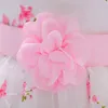 فستان الرضع طفل الأميرة الحفلات الفساتين للفتيات زهرة الوردي طباعة لباس عيد ميلاد ملابس الزفاف هدية 266V