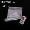 200pcs 14 x 19cm sacs d'emballage cadeau cristal clair 5.51 "x 7.48" joint auto-adhésif en plastique enveloppe sac bijoux pochette d'emballage