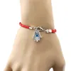 100st röd läderoid flätad sträng Kabbalah Evil Eye Hamsa Hand Charms Armband 20cm Läderarmband för män och kvinnor