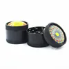 Frantoio per tabacco Herb Grinder 3 pezzi 30mm 50mm 63mm in lega di zinco Attraente decalcomania 3D colorata top pressa per polline smerigliatrici in metallo DHL