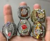 5 stks Clemson Tigers National Championship Ring Set met Houten Display Box Solid Men Fan Brithday Gift Groothandel Drop Shipping