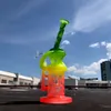 9 Zoll berauschende Glas Tupfer Rig einzigartige gefrostete Design Recycler Matrix Perkolator Glas Wasserpfeife Bong mit Quarz Banger