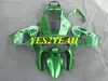 Hi-Grade Fairings Bodywork för Kawasaki Ninja ZX-9R ZX9R 2000 2001 ZX 9R 00 01 ABS All Green Fairing Body Kit + Presenter KK33