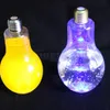 LED Bulb Water Bottle Plastic Lamp Milk Juice Disposable Leak-proof Cup With Lid Bar Cups OOA7048-6