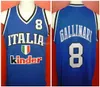 Danilo Gallinari＃8チームイタリアイタリアイタリア語レトロバスケットボールジャージーメンズステッチカスタム任意の数字NAMESY