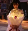 8styles Led Rose Ballon Transparent Rose BOBO Ball Rose Bouquet De Fleurs Ballons avec Lumière De Mariage Décoration Saint Valentin Cadeau GGA3188
