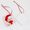 Sublimation Blanks MDF Christmas Decorations DIY Family Photo Round Square Shape Xmas Tree Ornaments Hot Transfer Printing Blank Consumable XD22785