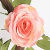 220 cm Artificiale Fiore di Rosa Vite Matrimonio Decorativo Real Touch Fiori di Seta con Foglie Verdi per la Decorazione della Ghirlanda Appesa a Casa