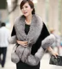 Dames Bruiloft Faux Fox Mink Bont Luxe Kaap Sjaal Wrap Schouderophalen Sjaal Stole Bruids Bruiloft Mink Konijnenbontjurk T191118