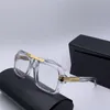 Vintage kwadratowe okulary przeciwsłoneczne legendy 663 krystalicznie złoty szary gradient sonnenbrille męskie okulary przeciwsłoneczne Nowe z Box320D