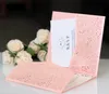 New High Quality Laser Hollow Wedding Card White Business Invitation Cards Elegant Empty Solid Color Greeting Cards Whole215B