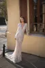 Julie Vino Mermaid Wedding Dresses Deep V Neck Lace Applique Sequins Sexy Backless Wedding Dress Long Sleeve Bridal Gowns Vestidos211Q