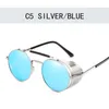 2019 Retro Steampunk Sunglasses Round Steam Punk Metal Shields Sunglass Men Women UV400 Gafas de Sol7100757