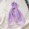 Fashion Solid Color Scrunchie Chiffon Elastic Hair Band For Women Bows Rubber Ropes Girls Hair Ties Hair Accessories