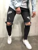 Mens Hi Via Skateboar Fori Designer Jeans Uomo Slim Fit Teenager Boy Hiphop strappato pantaloni del Jean