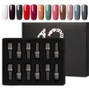 Gel polska uppsättning för manikyrgel nagellack 12st / lot uv färger semi permanent hybrid nagel konst gel lack set kit