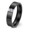 Fashion Crystal Zircon Jewelry Two Color Plated Ring Classic 316L Stainless Steel Rings For Women Men