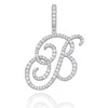 AZ Cursive Letters Name Necklace Iced Out Cubic Zircon Initial Letter Pendant Charm INS Fashion Hip Hop Statement Jewelry for Men1759602