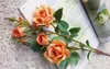 Поддельные короткие стержня Lllusion Rose (4 головы / шт.) 25.98 "Длина моделирования роз для свадьбы дома декоративные искусственные цветы