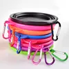 Portable Travel Collapsible Dog Cat Feeding Bowl Pet Water Dish Feeder Silicone Foldable Bowl With Hook