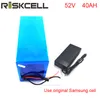 Inga skatter DIY 51.8Volt 3500W 40ah Li-ion batteripaket med laddare + BMS 52V 40ah litiumbatteri för Samsung Cell