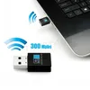 Adattatore WiFi Mini USB 2.0 Scheda di rete wireless da 300 Mbps Antenna 802.11n Ricevitore Wi-Fi LAN Ethernet per PC Desktop Laptop vendita calda