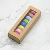 Kraftpapier/Karton Bäckerei Lebensmittel Gebäck Verpackungsbox Macaron Verpackungsboxen mit klarem PVC-Fenster LX8767