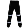 Мужские спортивные штаны Удобные бегуны Мужские брюки Новые мужские модные лоскутные светоотражающие комбинезоны Высокая видимость Безопасные рабочие брюки329e