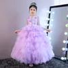 Vintage Girl Pageant Dresses For Little Girls 2020 Gratis frakt Vestido de Daminha Infantil Långärmad Flower Girl Dresses Tutu Ball Gown