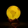 Uzaktan Kumanda ile 3D Baskı 16 Renkler Toprak Işık Dim Danışma Dekoratif Lamba