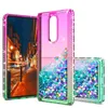 Glitter diamanttelefonfodral för iPhone 14 13 12 11 Pro Max XR 6 7 8 Plus Liquid Quicksand Soft Cover Gradient Clear Shell