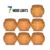 USB Wood Grain Humidifier 7 Color LED Night Light Touch Sensitive Aroma Essential Oil Diffuser Air Purifier Mist Maker for Office GGA2597