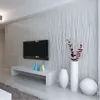 Fashion Thin Flocking Vertical Stripes Wallpaper för vardagsrumssoffa Bakgrundsväggar Hem tapet 3D grå silver8920184