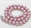 9-10m South Seas Purple Pearl Necklace 18inch Beaded Halsband 925 Silverlås