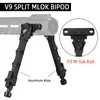 Jakt Rifle Bipod Bolt Action v9 Split Bipod Fit 21.2mm Picatinny Rail Tactical Aluminium Gummifötter 5 Placeringsvinkel CL17-0045